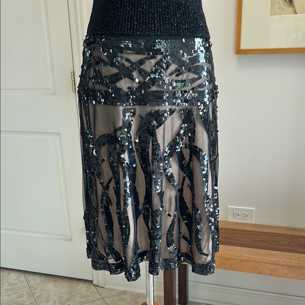 Blumarine, Couture, Elegant Black Sequin Skirt